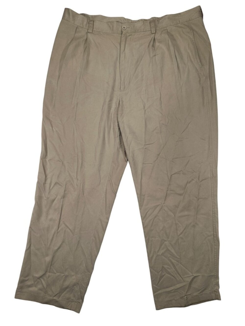 TravelSmith Mens 100% Silk Pleated Khaki Pants Size 42 Relaxed Versatile Style